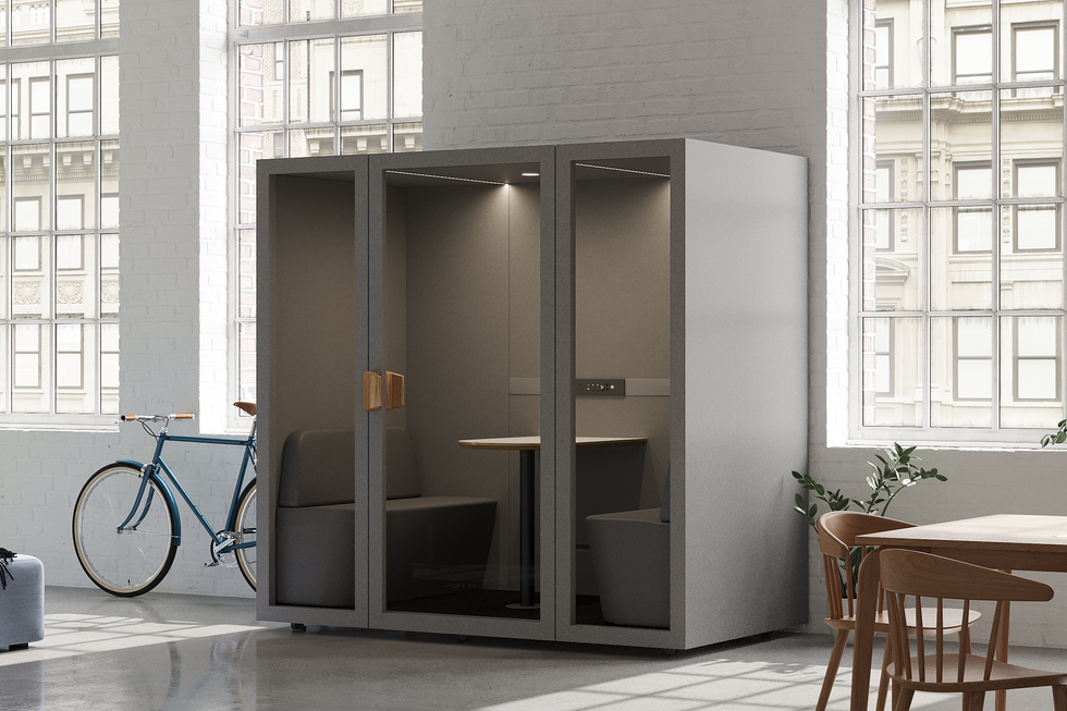 4-person office pods by Sound Box Store – soundproof meeting booth for collaboration and noise reduction
