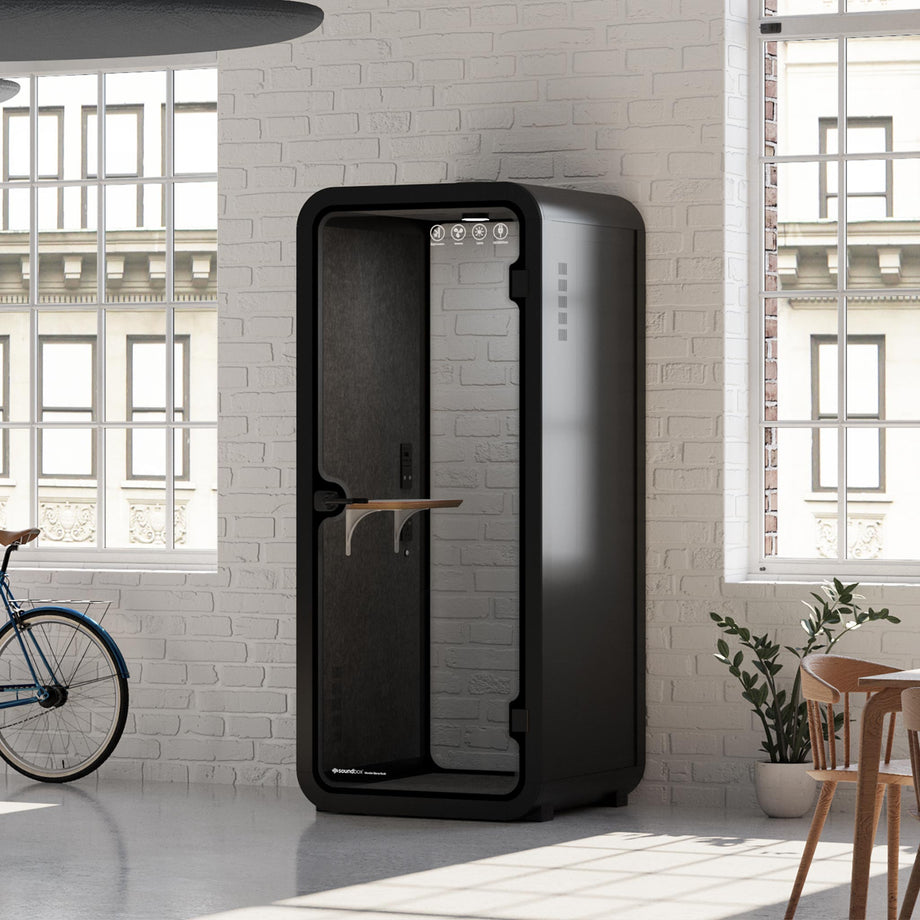 Oficina Pod Quell Acústico Charcoal / No Furniture | Upgraded Device Shelf / Dark Grey