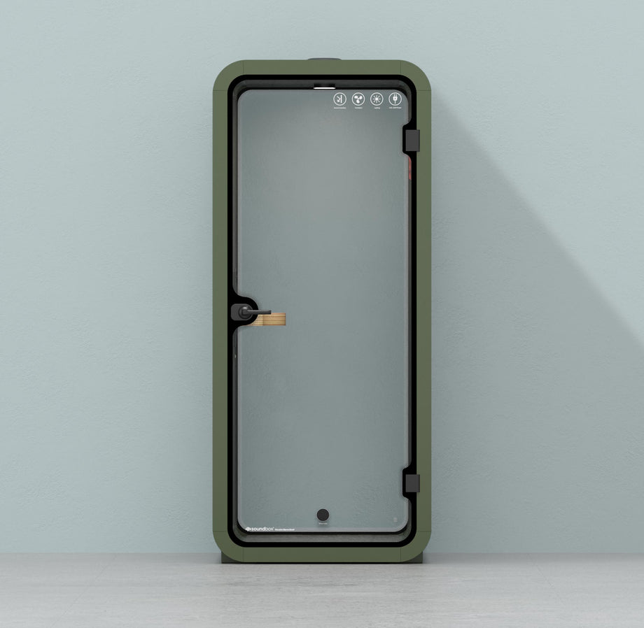 Oficina Pod Quell Acústico Green / No Furniture / Dark Grey