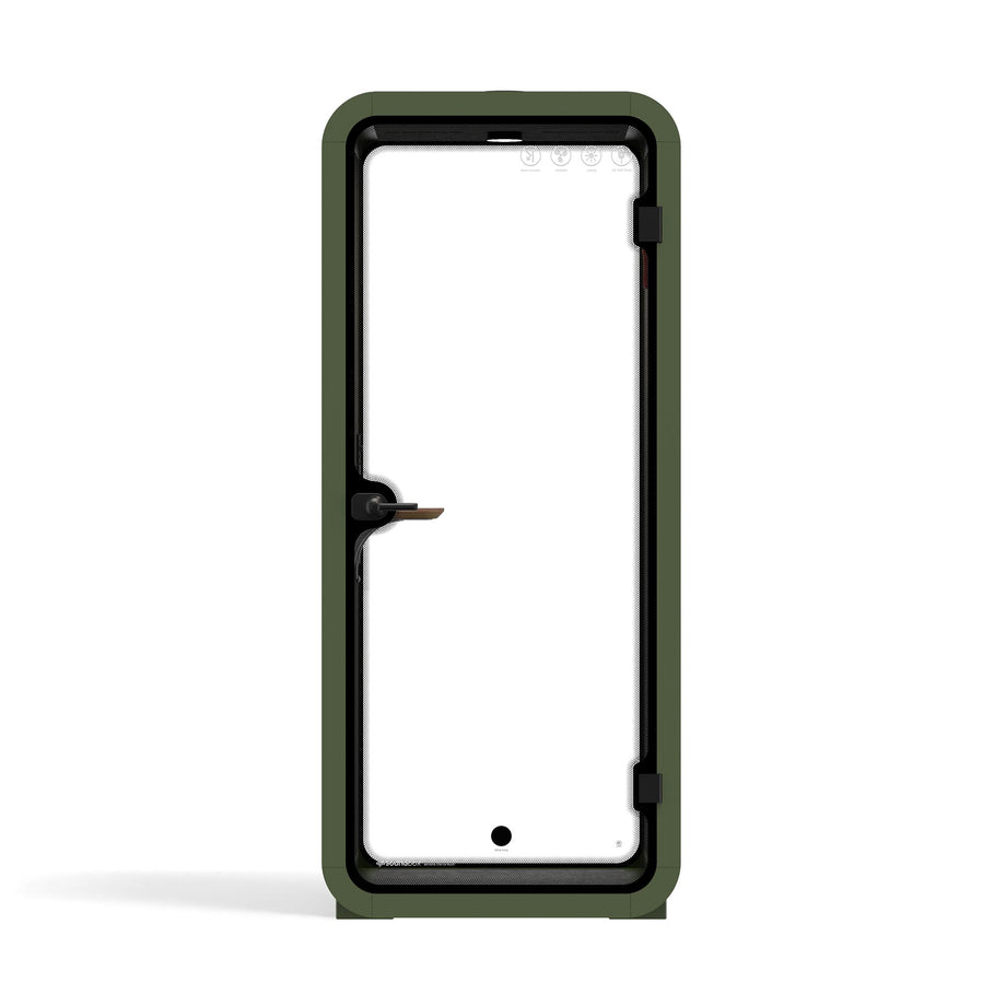 Oficina Pod Quell Acústico Green / No Furniture | Upgraded Device Shelf / Dark Grey