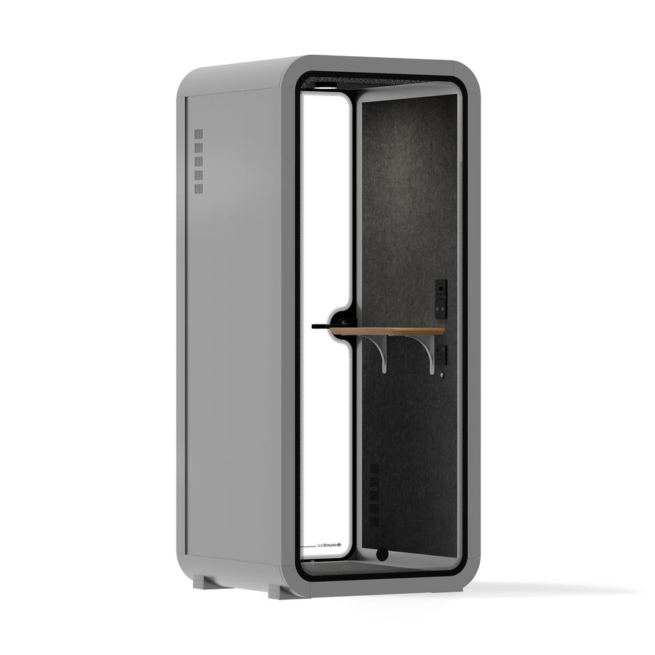 Oficina Pod Quell Acústico Light Grey / No Furniture | Upgraded Device Shelf / Dark Grey