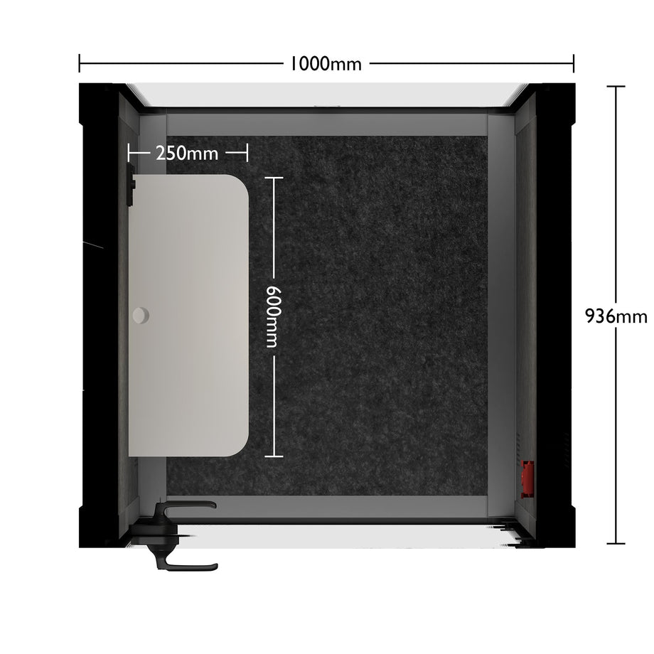 Oficina Pod Quell Acústico Light Grey / No Furniture | Upgraded Device Shelf / Dark Grey