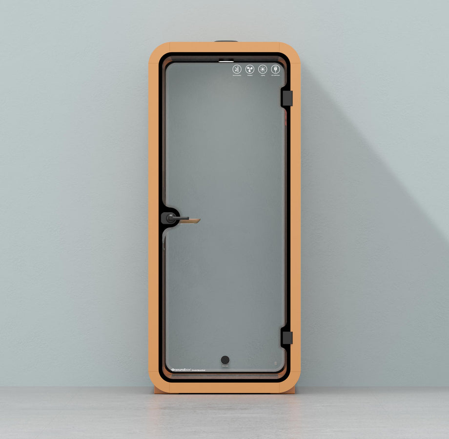 Oficina Pod Quell Acústico Orange / No Furniture | Upgraded Device Shelf / Dark Grey
