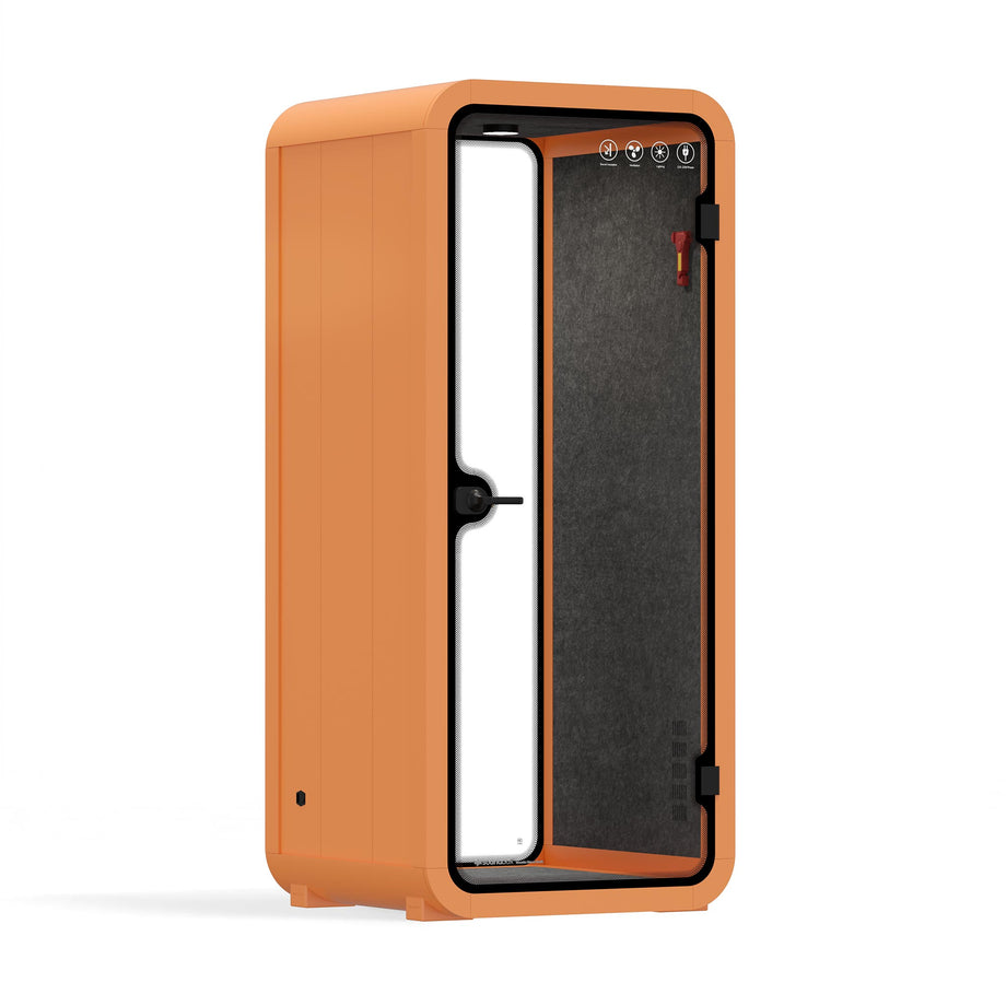 Oficina Pod Quell Acústico Orange / No Furniture | Upgraded Device Shelf / Dark Grey