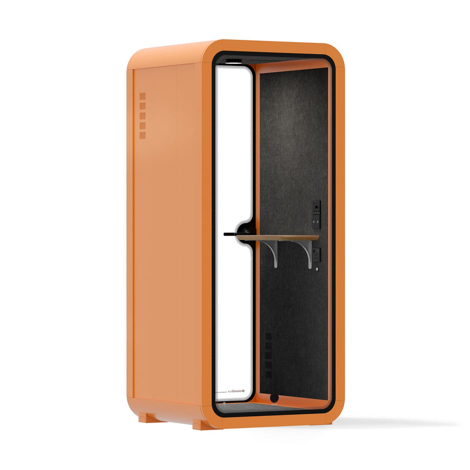 Oficina Pod Quell Acústico Orange / No Furniture | Upgraded Device Shelf / Dark Grey