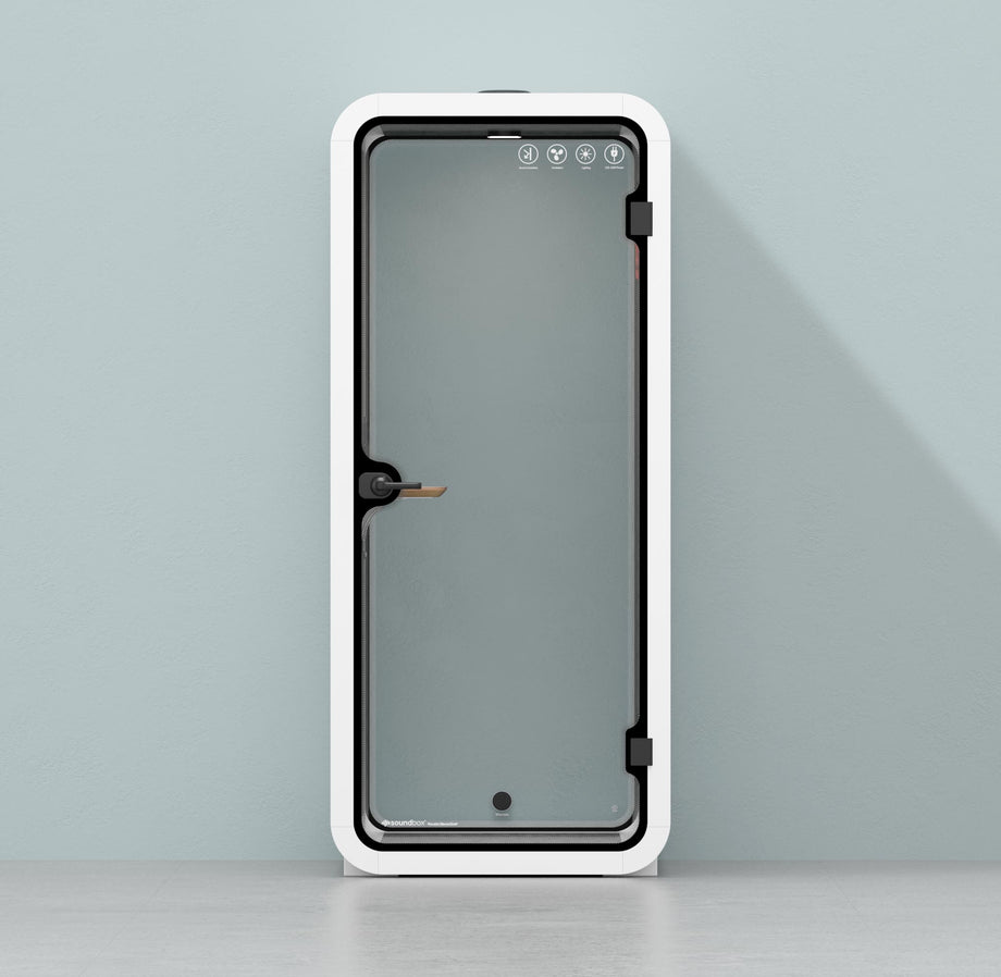 Oficina Pod Quell Acústico White / No Furniture | Upgraded Device Shelf / Dark Grey
