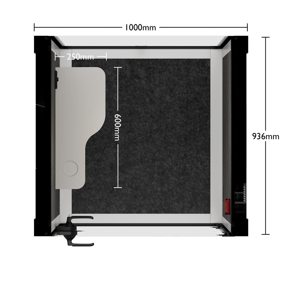 Oficina Pod Quell Acústico White / No Furniture / Dark Grey