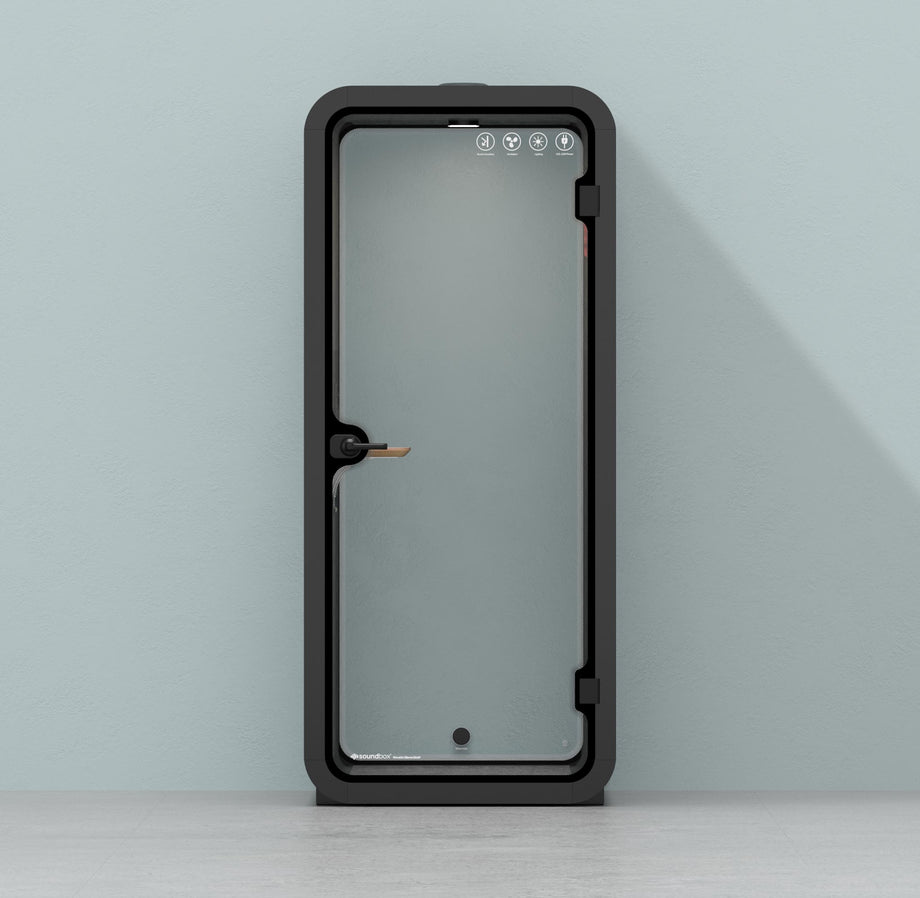 Oficina Pod Quell Acústico Wooden / No Furniture | Upgraded Device Shelf / Dark Grey