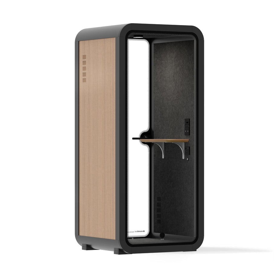 Oficina Pod Quell Acústico Wooden / No Furniture | Upgraded Device Shelf / Dark Grey