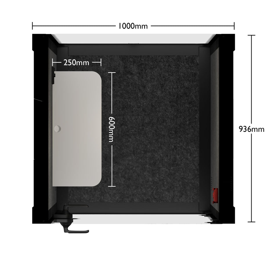 Oficina Pod Quell Acústico Wooden / No Furniture | Upgraded Device Shelf / Dark Grey