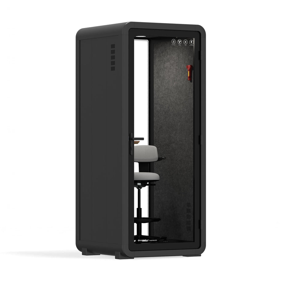 Office Pod Quell+ AcousticCharcoal / With Furniture / Dark Grey