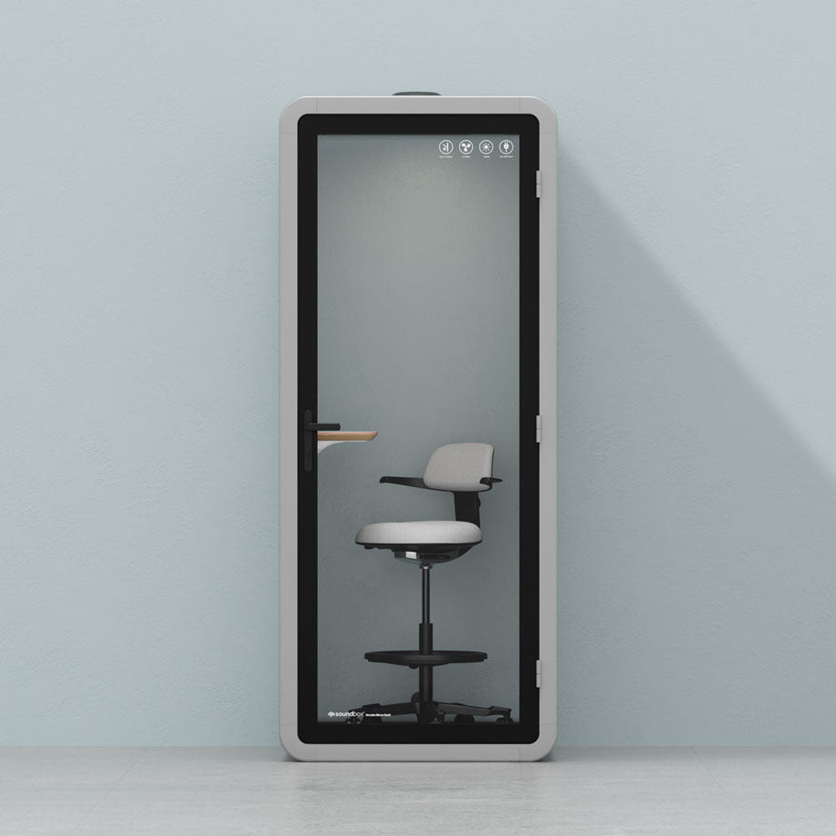 Office Pod Quell+ AcousticLight Grey / With Furniture / Dark Grey