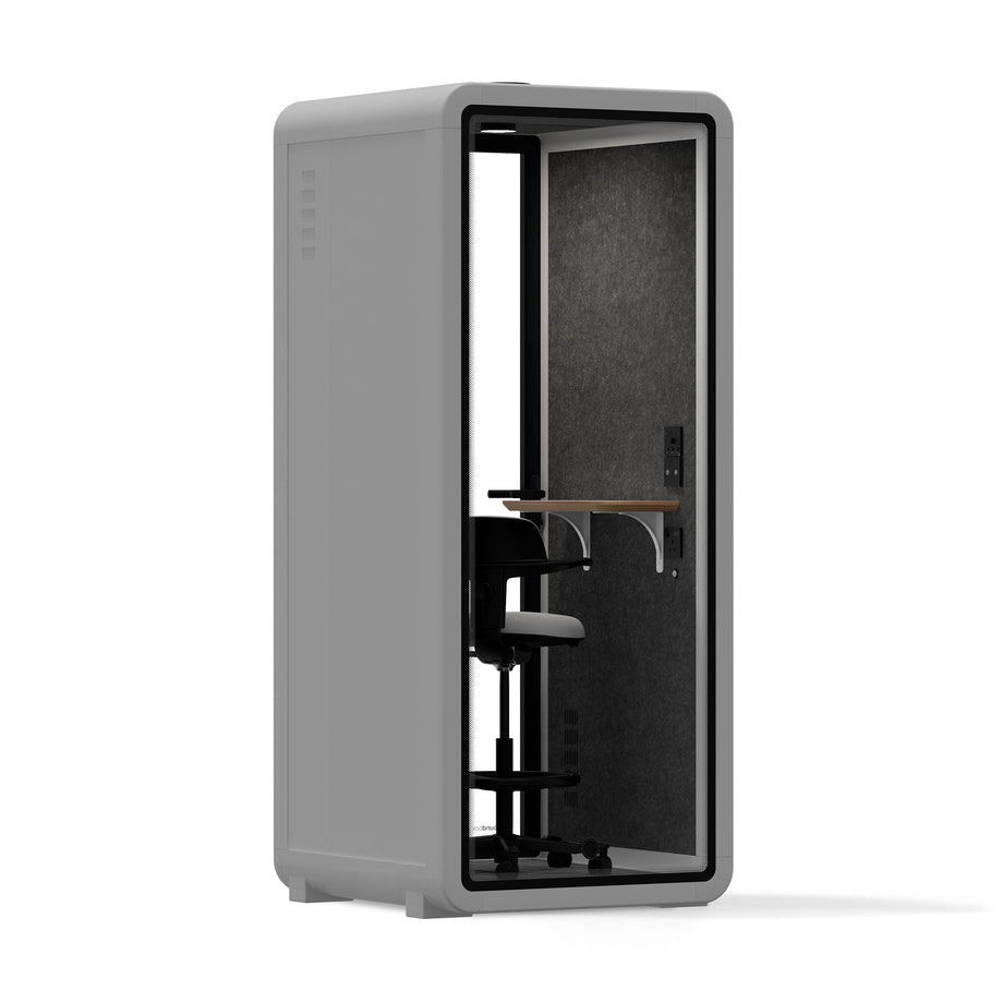 Office Pod Quell+ AcousticLight Grey / With Furniture / Dark Grey