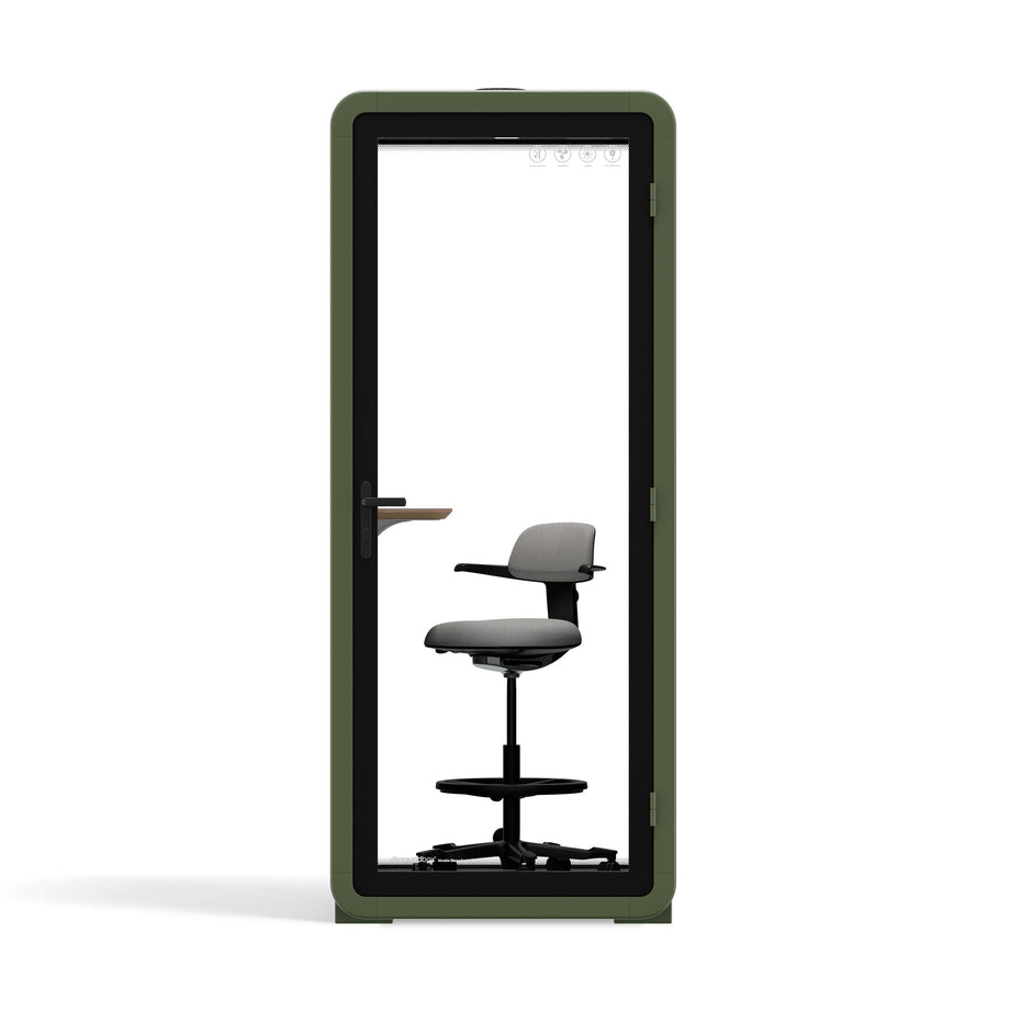 Office Pod Quell+ AcousticGreen / With Furniture / Dark Grey