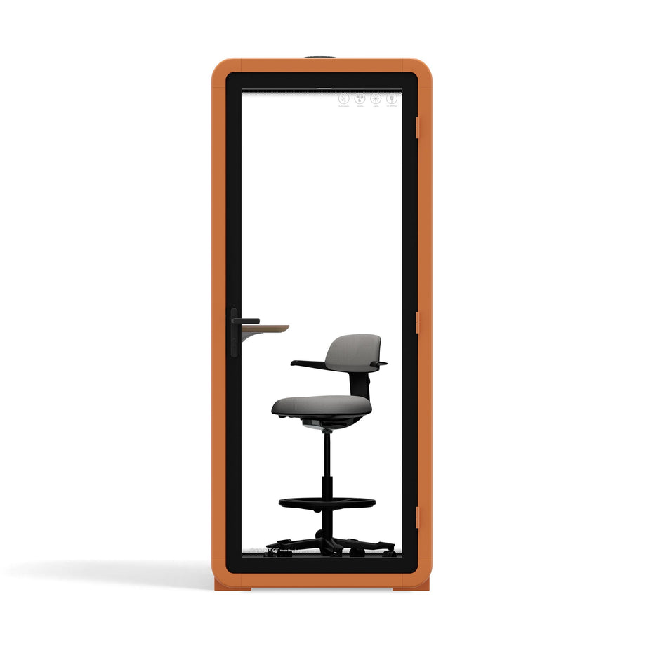 Office Pod Quell+ AcousticOrange / With Furniture / Dark Grey