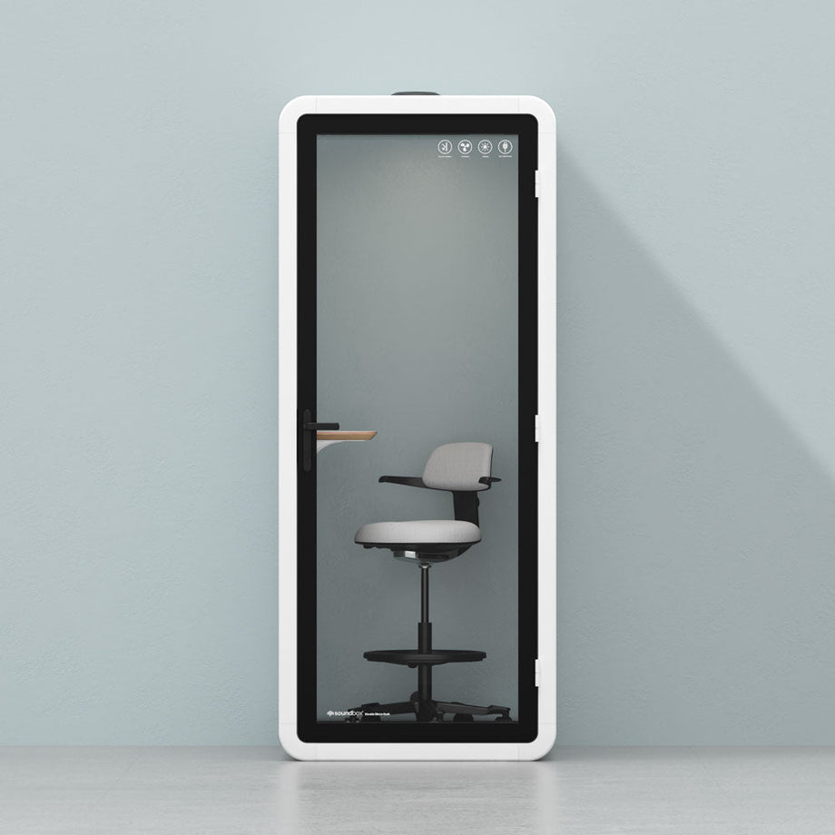 Office Pod Quell+ AcousticWhite / With Furniture / Dark Grey