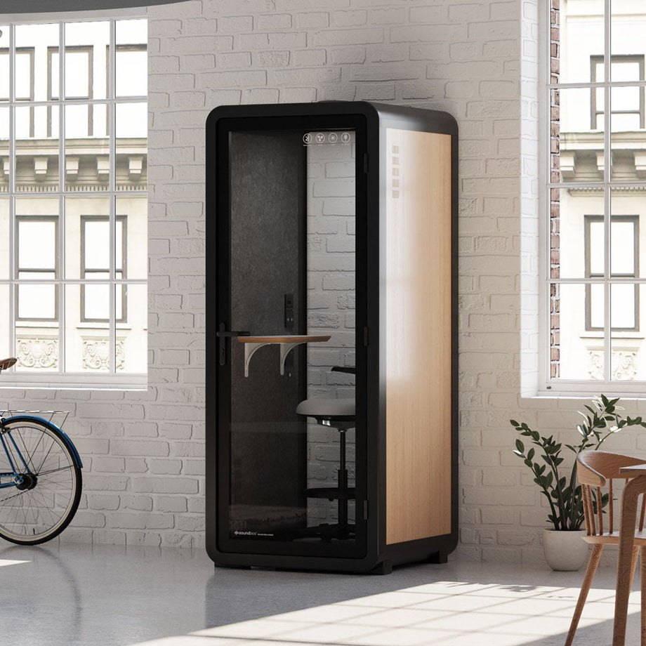 Office Pod Quell+ AcousticWooden / With Furniture / Dark Grey