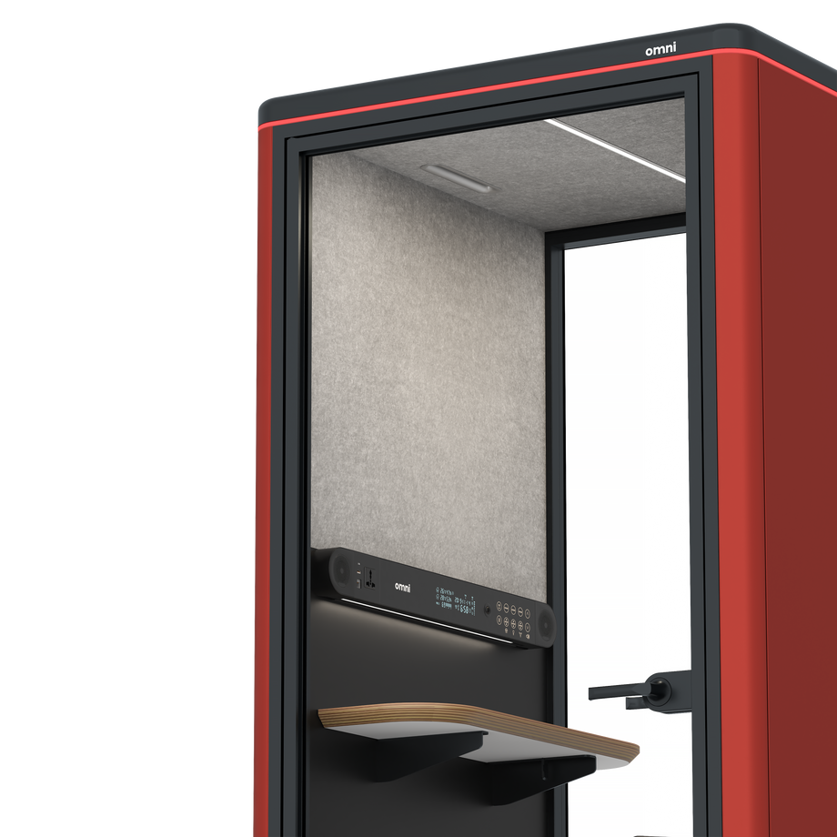 Omni OneStatic Device Shelf / RAL Tomato Red / #6d6c69