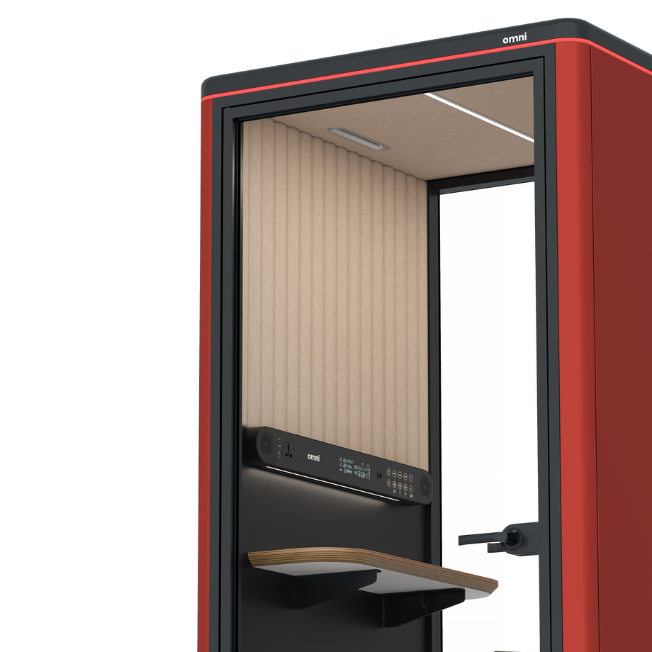 Omni OneStatic Device Shelf / RAL Tomato Red / #a18e7e