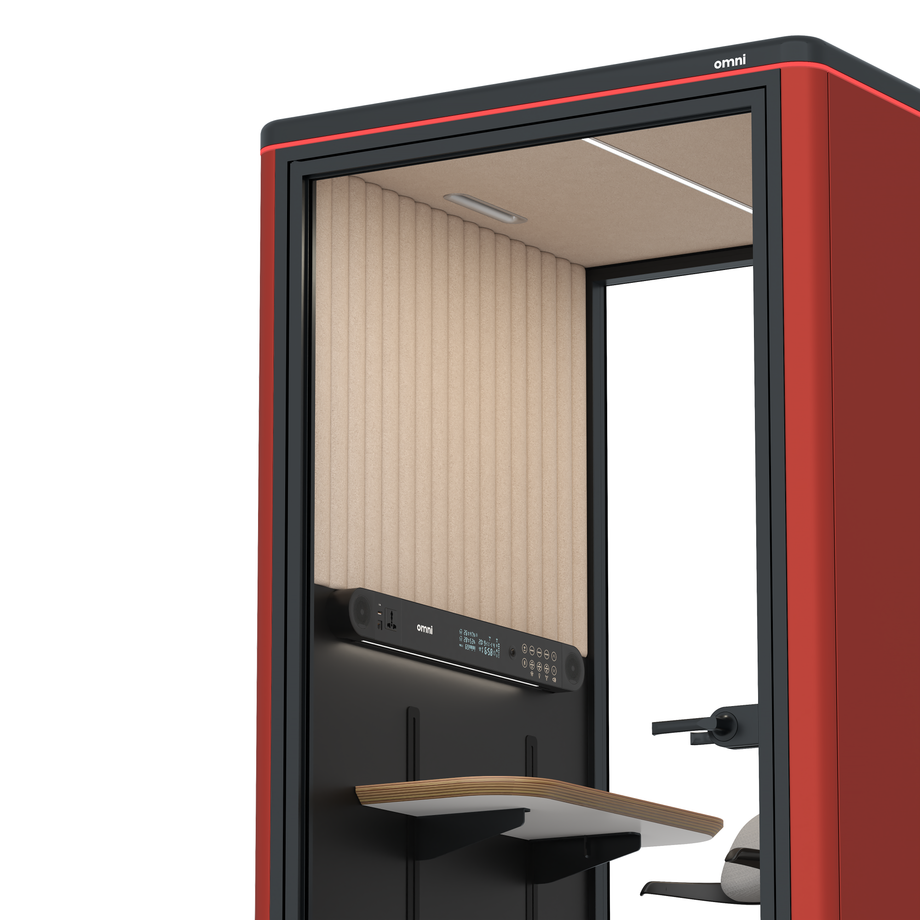 Omni One PlusAdjustable Device Shelf / RAL Tomato Red / #a18e7e