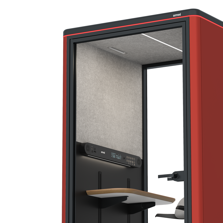 Omni One PlusAdjustable Device Shelf / RAL Tomato Red / #615f5d