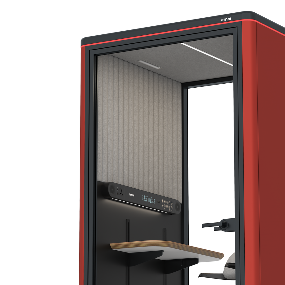 Omni One PlusStatic Device Shelf / RAL Tomato Red / #6d6c69