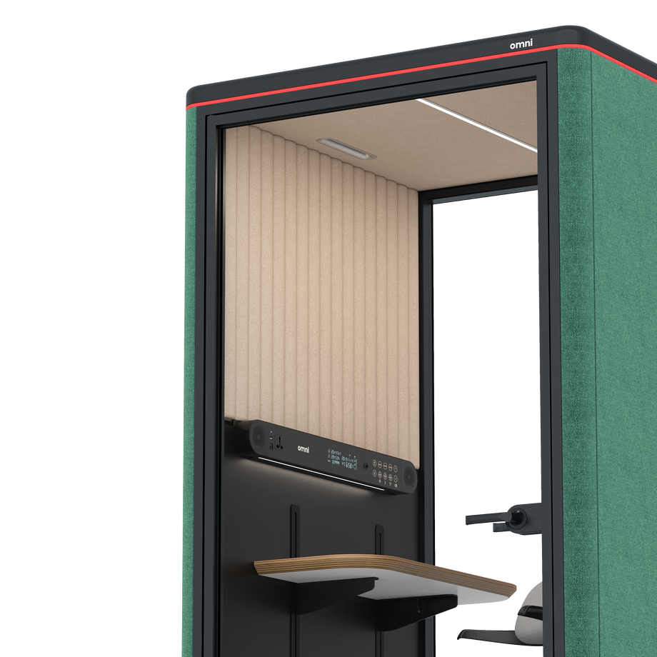 Omni One PlusAdjustable Device Shelf / Gabriel Medley Forest Green / #a18e7e