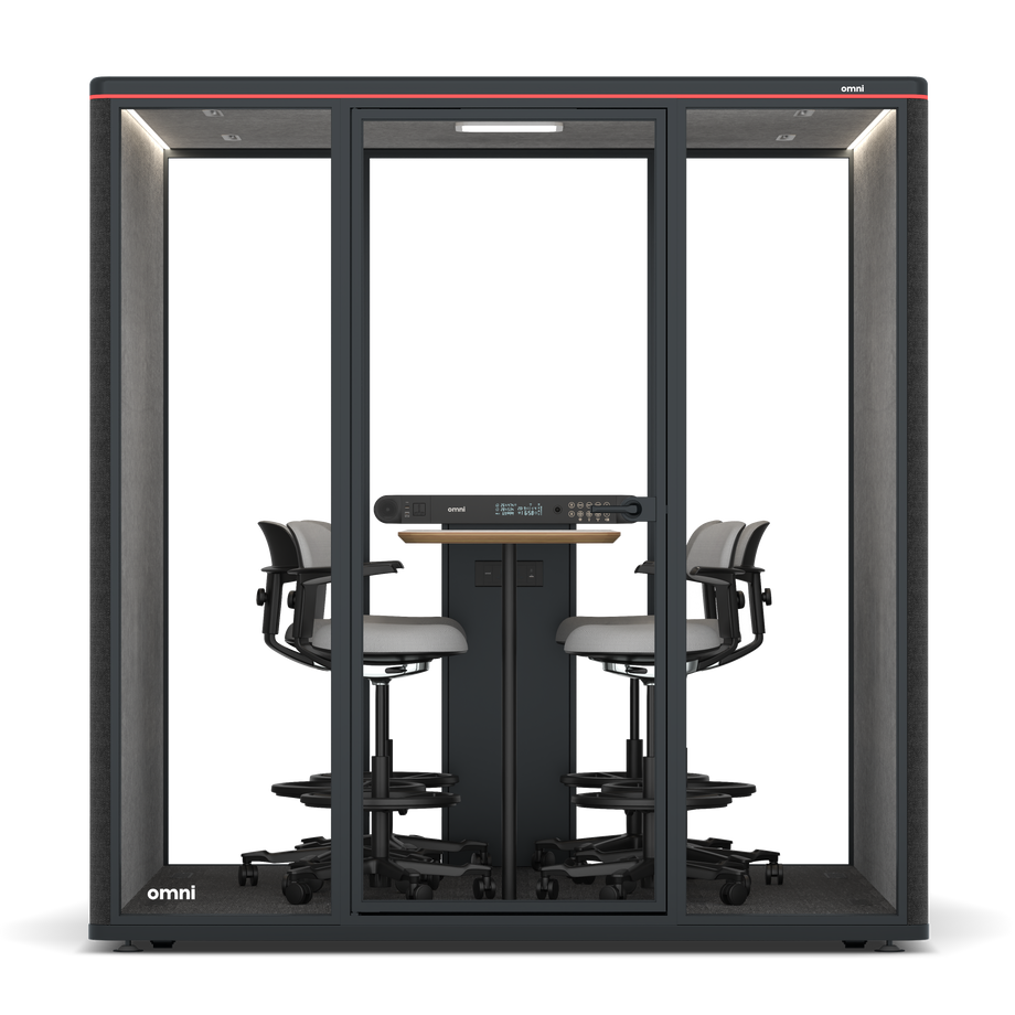 Omni SixCounter Meeting Table / Gabriel Medley Black / #a49f98