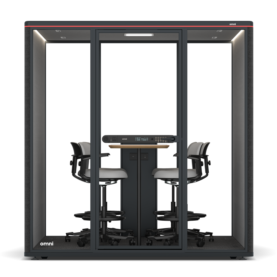 Omni SixCounter Meeting Table / Gabriel Medley Black / #6d6c69