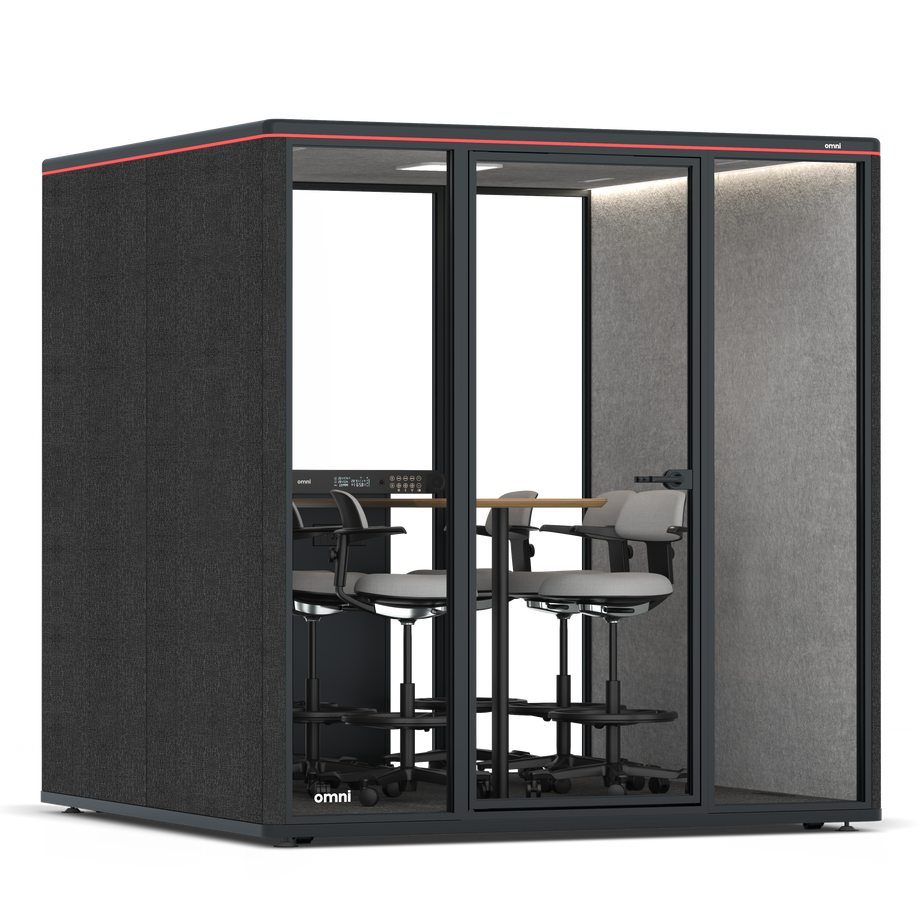 Omni SixCounter Meeting Table / Gabriel Medley Black / #a49f98