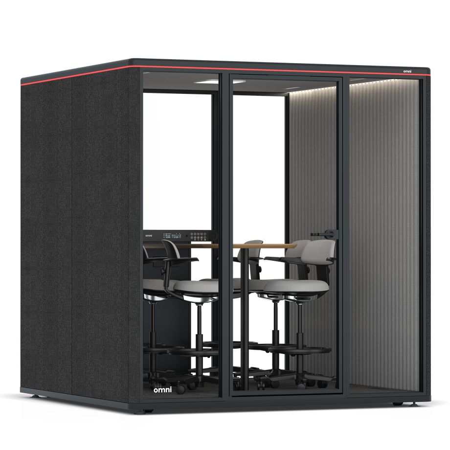 Omni SixCounter Meeting Table / Gabriel Medley Black / #6d6c69