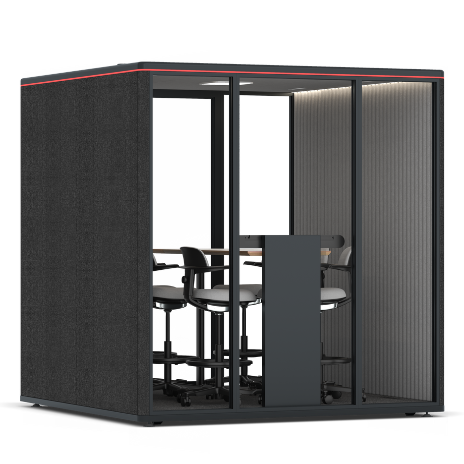 Omni SixCounter Meeting Table / Gabriel Medley Black / #6d6c69