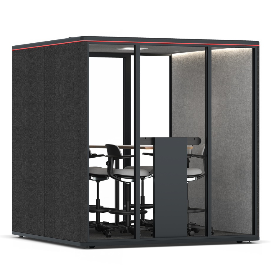 Omni SixCounter Meeting Table / Gabriel Medley Black / #a49f98