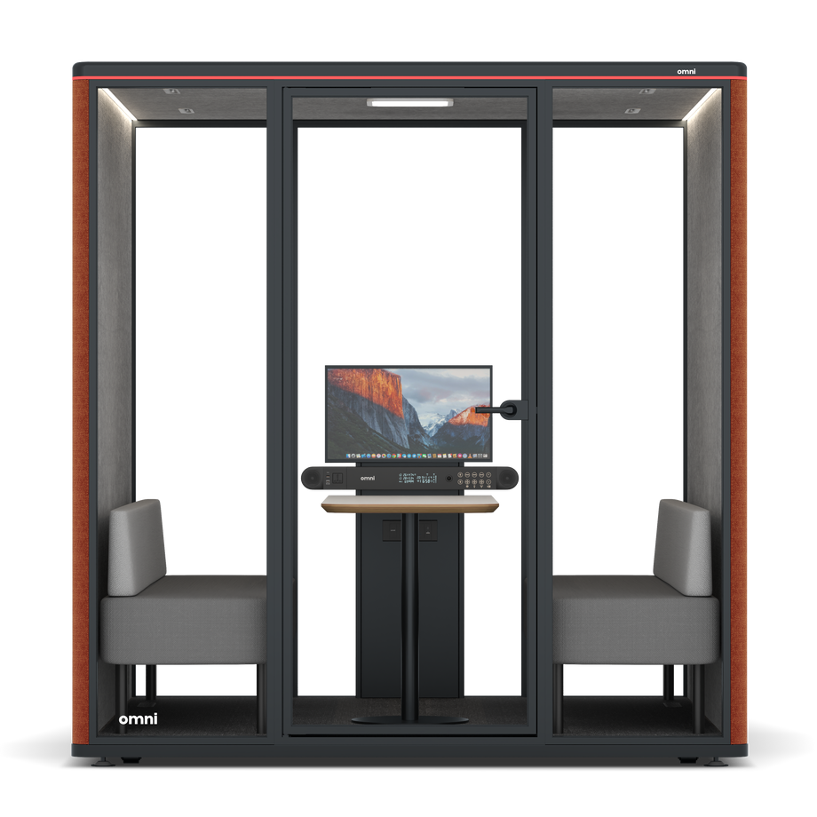 Omni SixSofa (+ Monitor Stand) / Bloody Orange / #a49f98