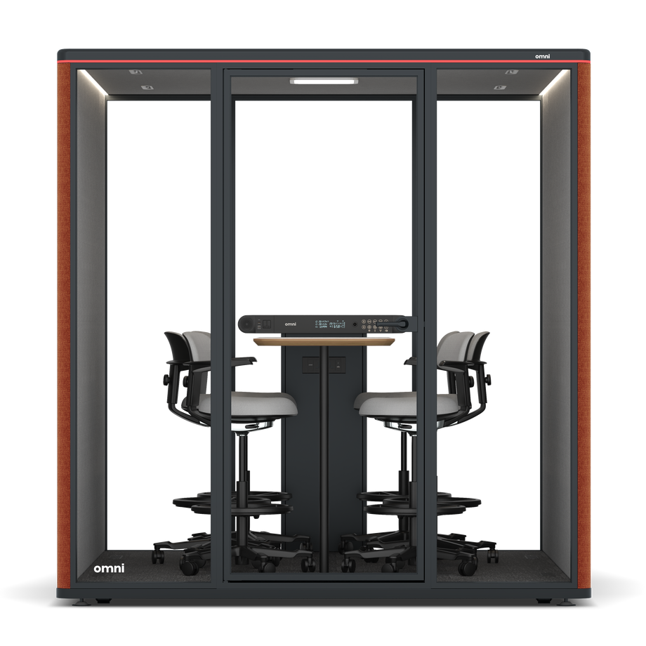 Omni SixCounter Meeting Table / Bloody Orange / #6d6c69