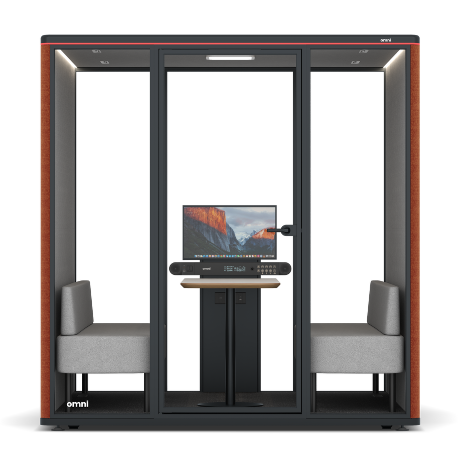 Omni SixSofa (+ Monitor Stand) / Bloody Orange / #6d6c69