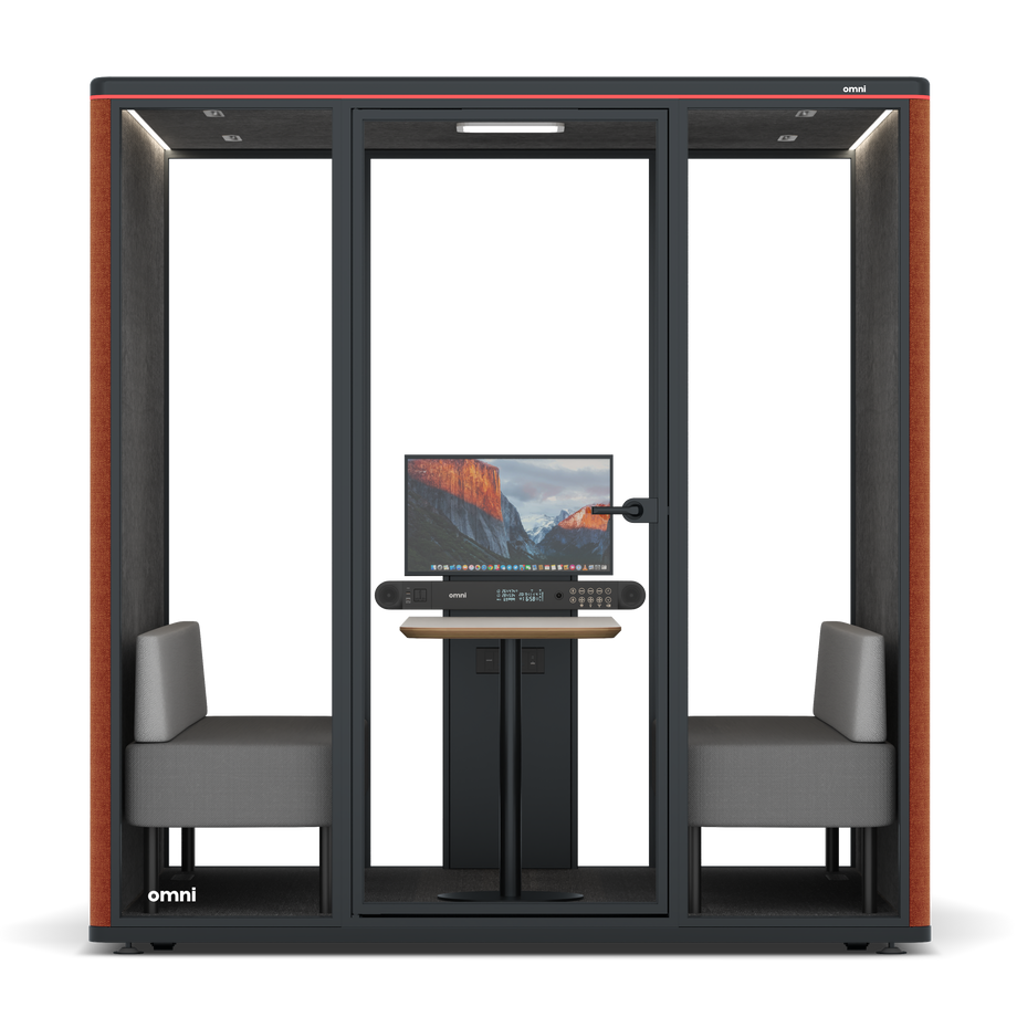Omni SixSofa (+ Monitor Stand) / Bloody Orange / #615f5d