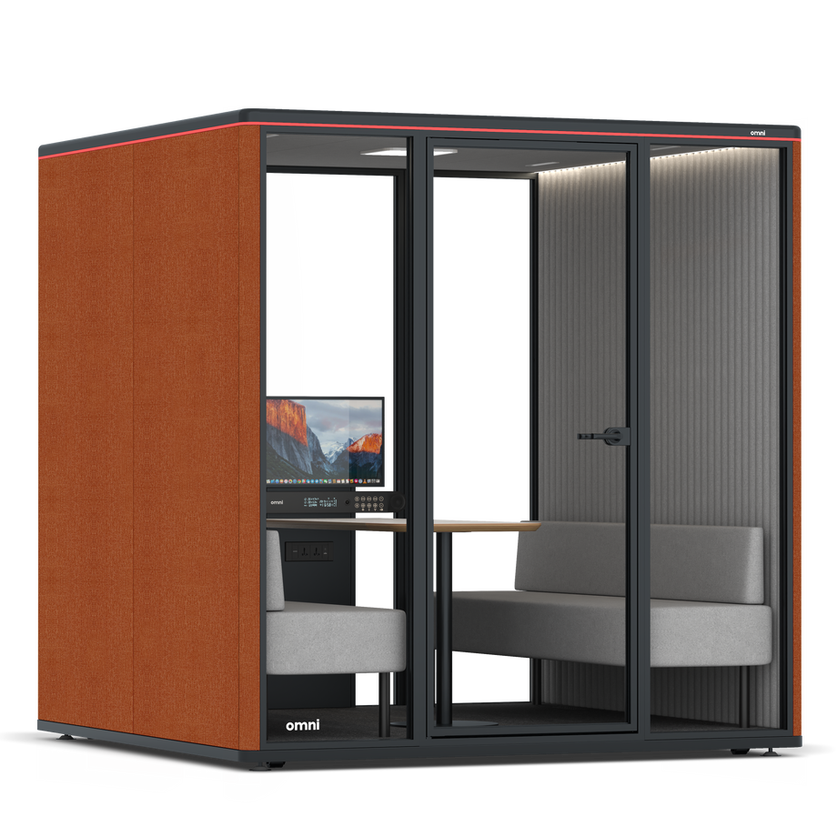 Omni SixSofa (+ Monitor Stand) / Bloody Orange / #6d6c69