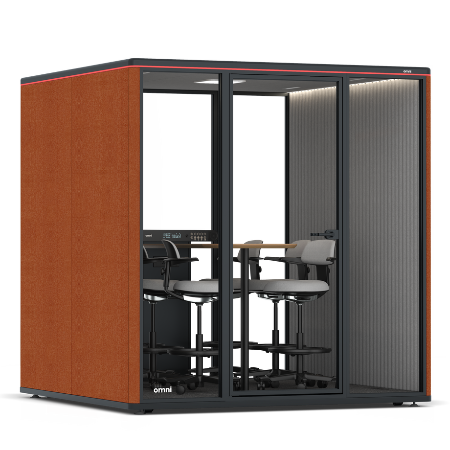 Omni SixCounter Meeting Table / Bloody Orange / #6d6c69