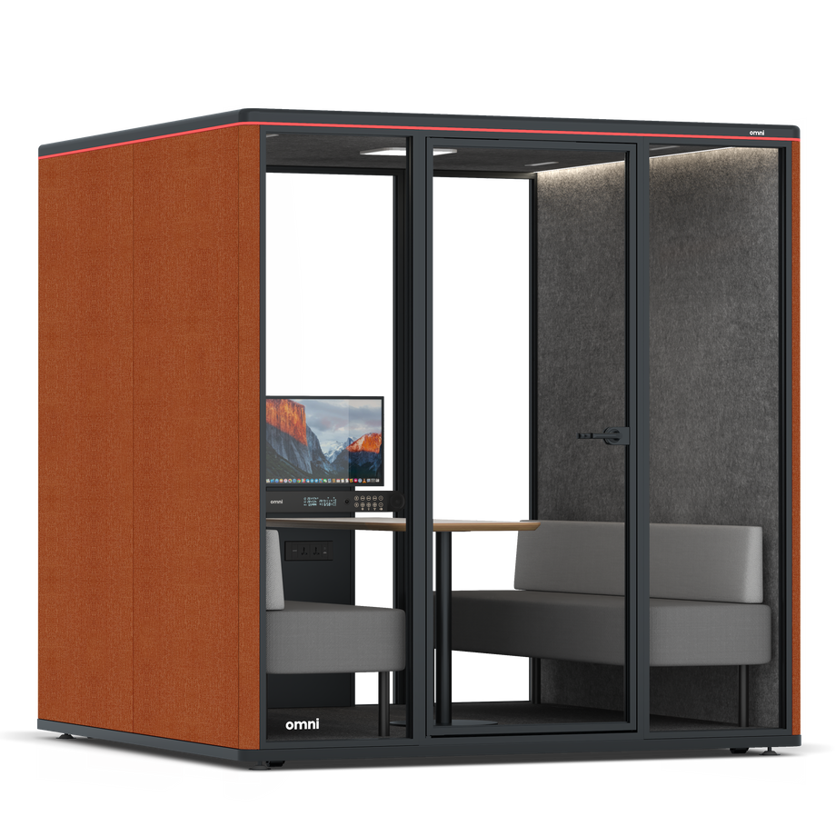 Omni SixSofa (+ Monitor Stand) / Bloody Orange / #615f5d