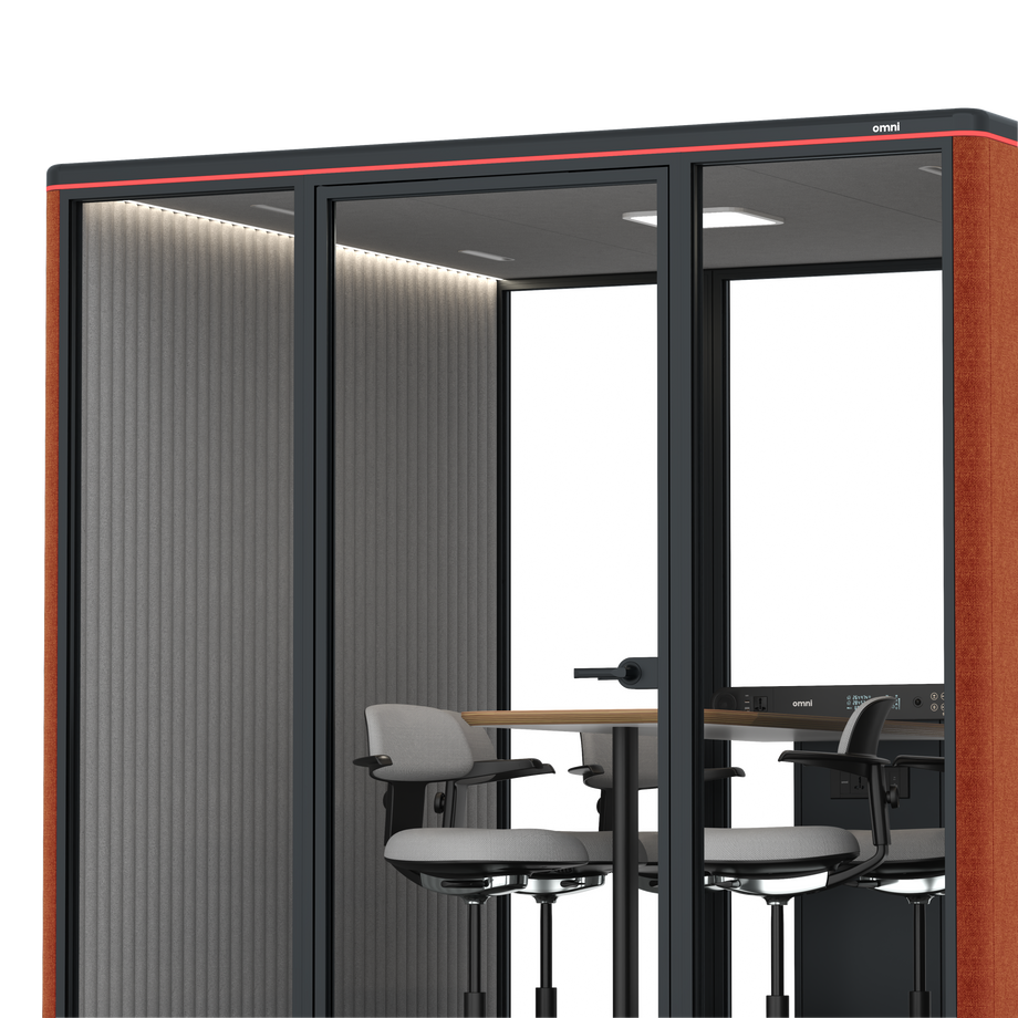 Omni SixCounter Meeting Table / Bloody Orange / #6d6c69
