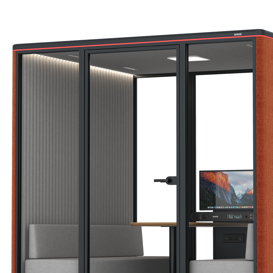 Omni SixSofa (+ Monitor Stand) / Bloody Orange / #6d6c69