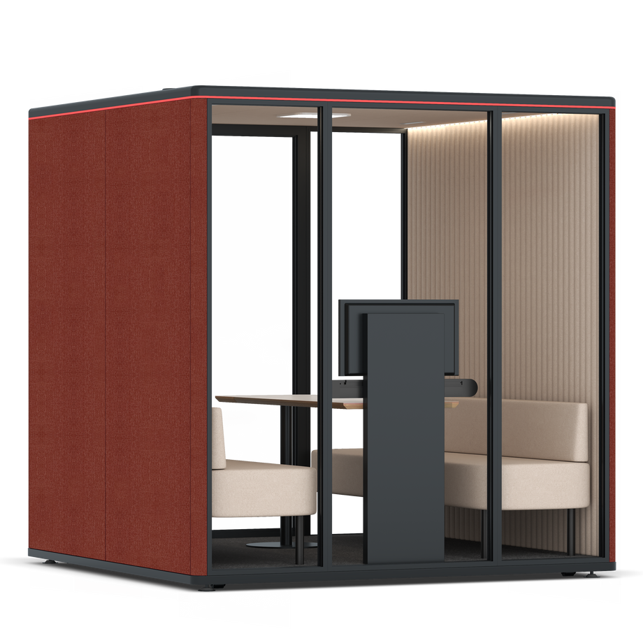 Omni SixSofa (+ Monitor Stand) / Gabriel Medley Deep Rouge / #a18e7e