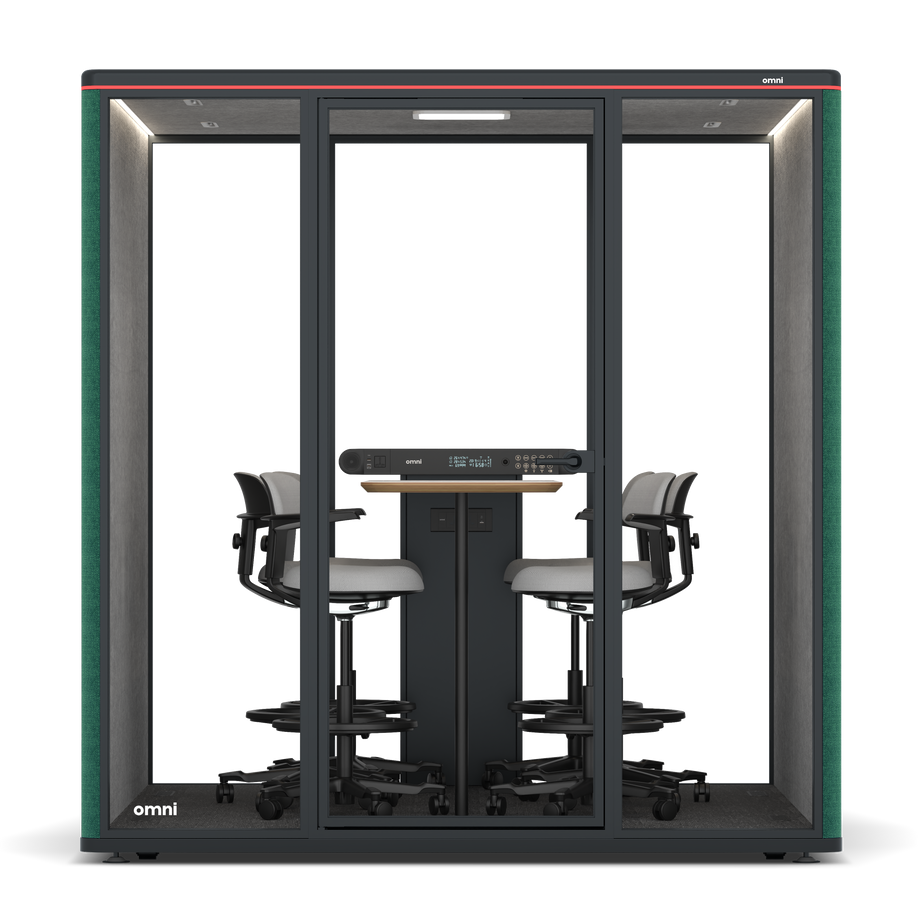 Omni SixCounter Meeting Table / Gabriel Medley Forest Green / #a49f98