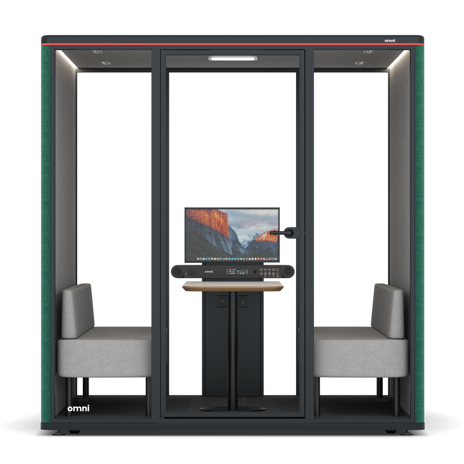 Omni SixSofa (+ Monitor Stand) / Gabriel Medley Forest Green / #6d6c69