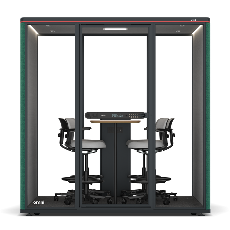 Omni SixCounter Meeting Table / Gabriel Medley Forest Green / #6d6c69