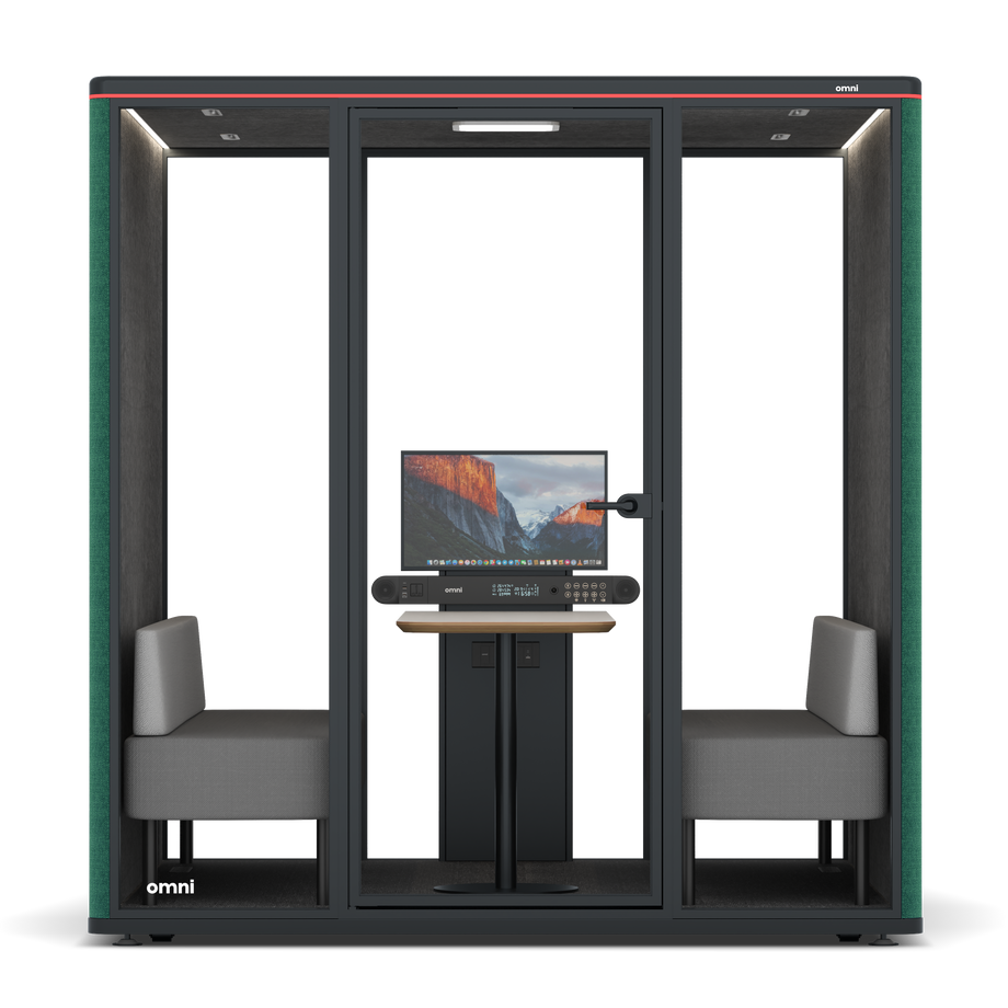 Omni SixSofa (+ Monitor Stand) / Gabriel Medley Forest Green / #615f5d