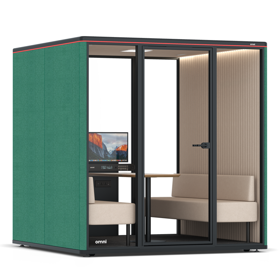 Omni SixSofa (+ Monitor Stand) / Gabriel Medley Forest Green / #a18e7e