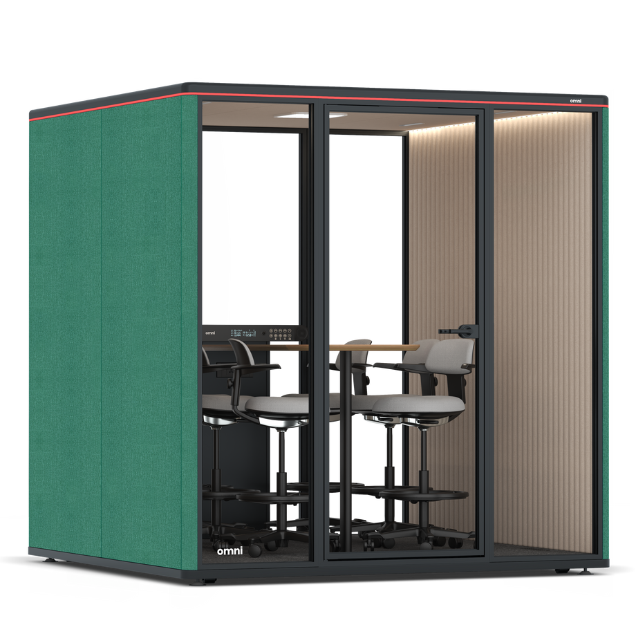 Omni SixCounter Meeting Table / Gabriel Medley Forest Green / #a18e7e