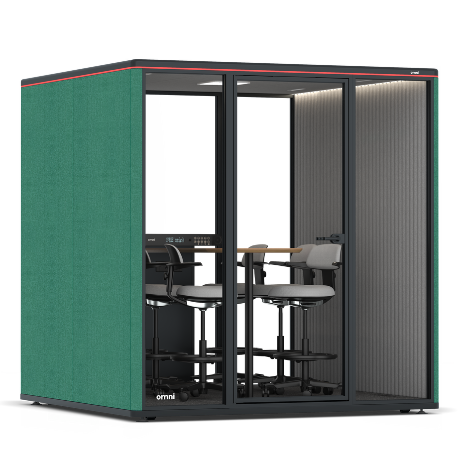 Omni SixCounter Meeting Table / Gabriel Medley Forest Green / #6d6c69